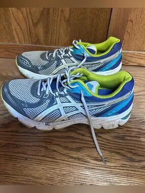 Asics Women's Blue Lime White Gel Running Shoes